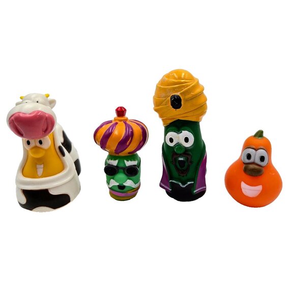 Veggie Tales Jimmy And Jerry The Gourd With Cow Costume Nativity Wise Men Christ - Picture 1 of 8